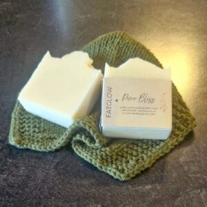 Fatglow Pure Bliss tallow soap with coconut cream, handmade in New Zealand, unscented and natural