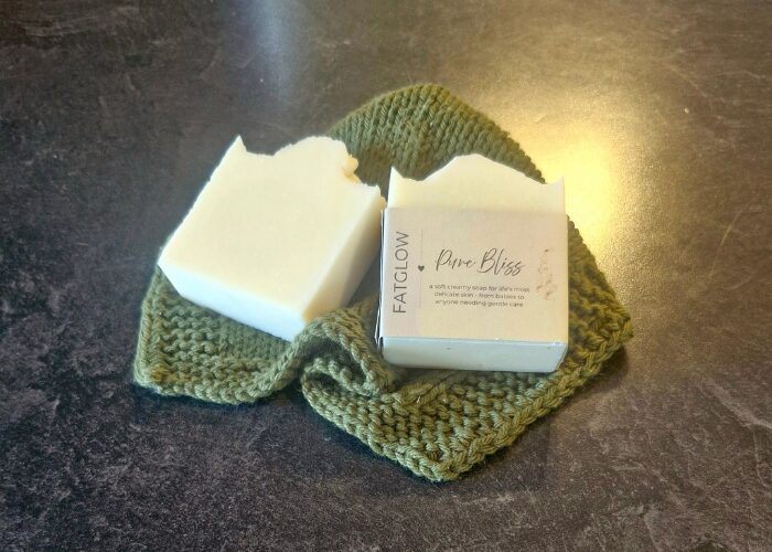 Fatglow Pure Bliss tallow soap with coconut cream, handmade in New Zealand, unscented and natural