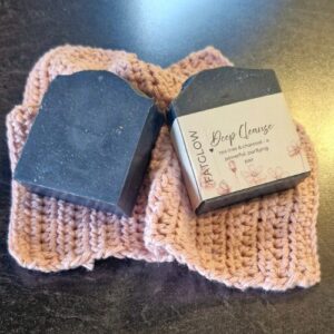 Fatglow Deep Cleanse tallow soap with activated charcoal and tea tree essential oil, handmade in New Zealand