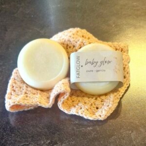 Fatglow Tallow Baby soap, handmade in New Zealand, gentle and safe for sensitive baby skin