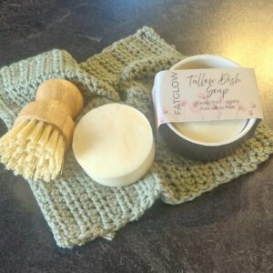 Tallow dish soap plastic free natural handmade in Taranaki New Zealand by Fatglow