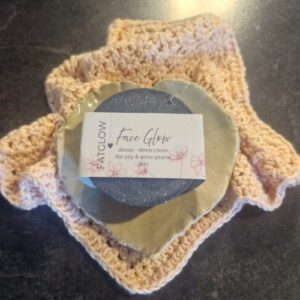 Face Glow Detox - Fatglow tallow face soap, activated charcoal, oily and acne prone skin, handmade in New Zealand
