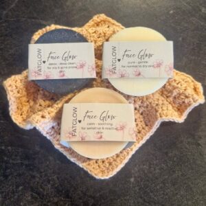 Fatglow tallow face soap range, activated charcoal, pink clay, pure, handmade in New Zealand